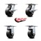 Service Caster 5 Inch Polyolefin Caster Set with Roller Bearing 2 Brakes and 2 Rigid SCC SCC-35S520-POR-SLB-2-R-2 - alternate 6